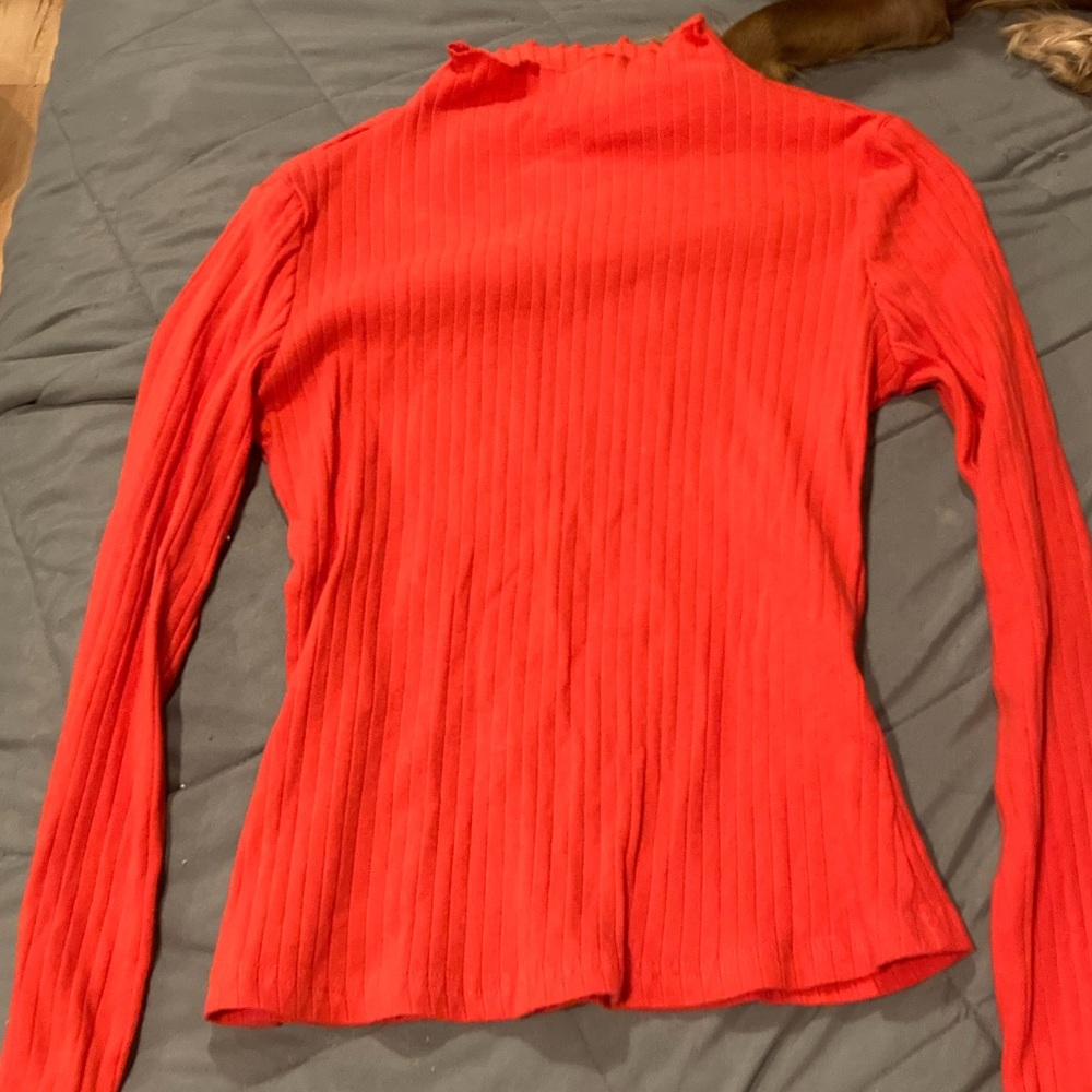 Womens red long sleeve top